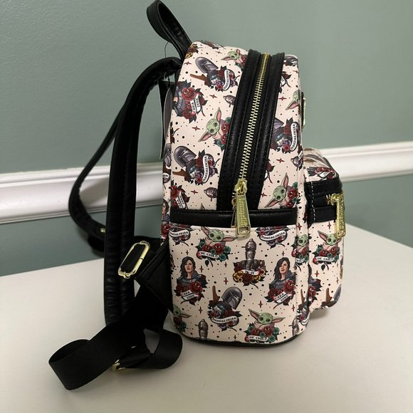 Loungefly | Star Wars The Mandalorian Tattoo Print Mini Backpack | NWT main image 6